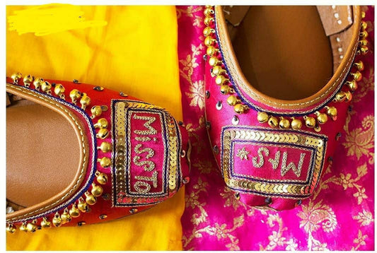 Bridal pink khussa.