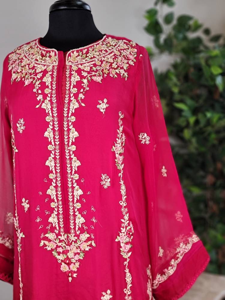 Our favorite red.  Agha noor ready to wear 3 pc.