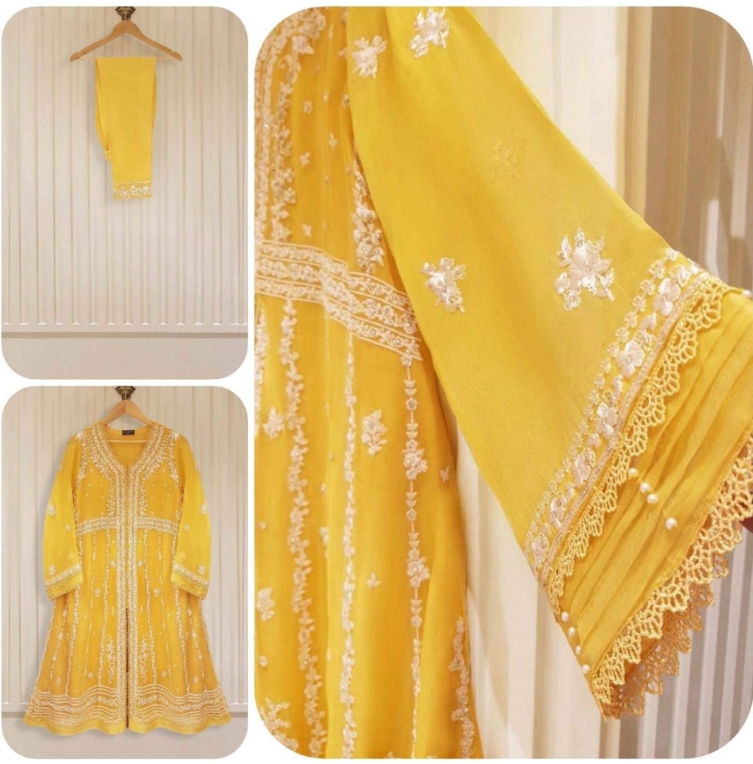 Agha noor  original chiffon ready to wear formal attire.