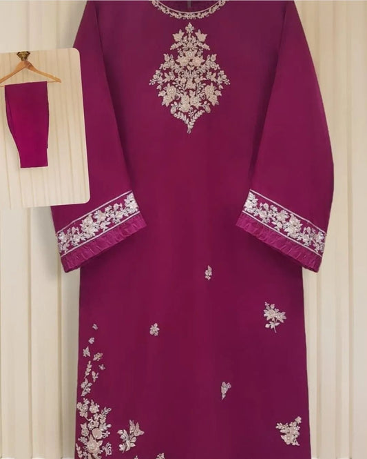 Agha noor silk 3 pc. Color options available.