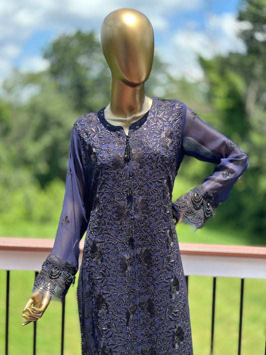 Our best seller chikankari on pure chiffon.