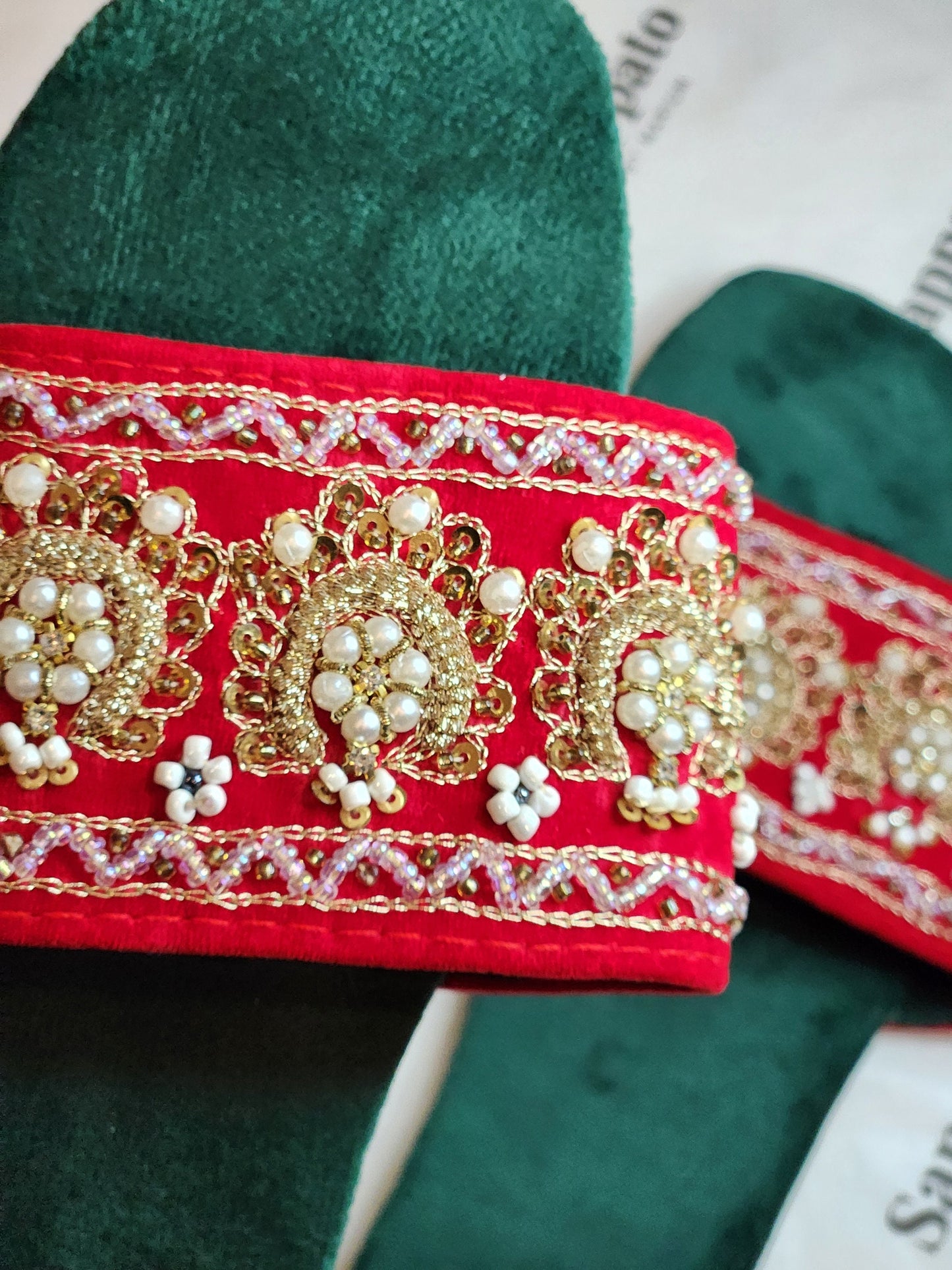 Maharani red chappal.