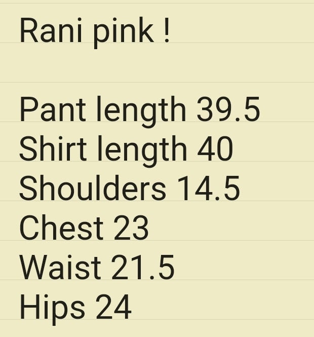 Rani pink 3 pc linen.