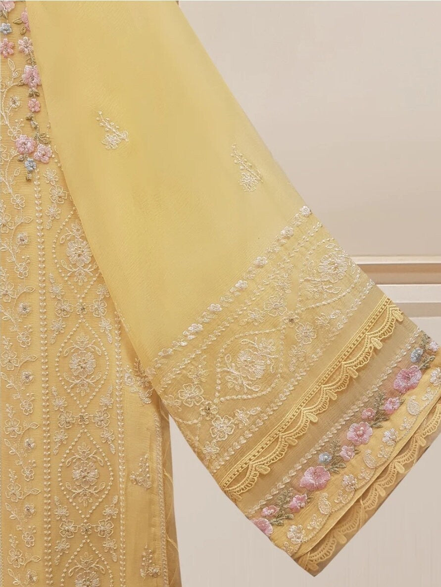 3 pc embroidered chiffon.