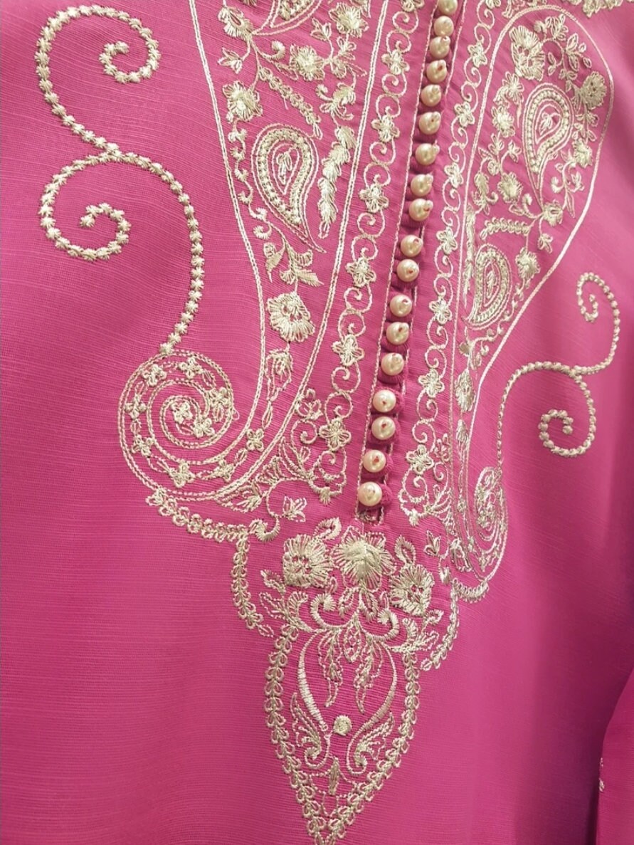 3 pc embroidered khaddar suit.