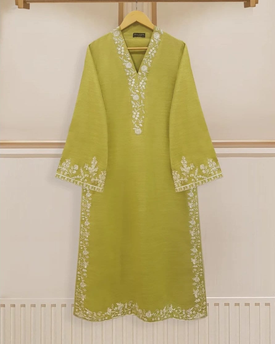 3 pc embroidered khaddar suit.