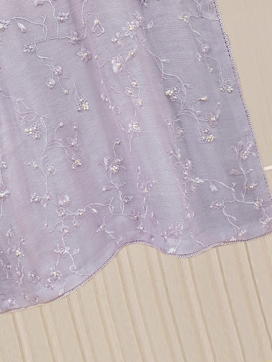 3 pc pure embroidered cotton net.