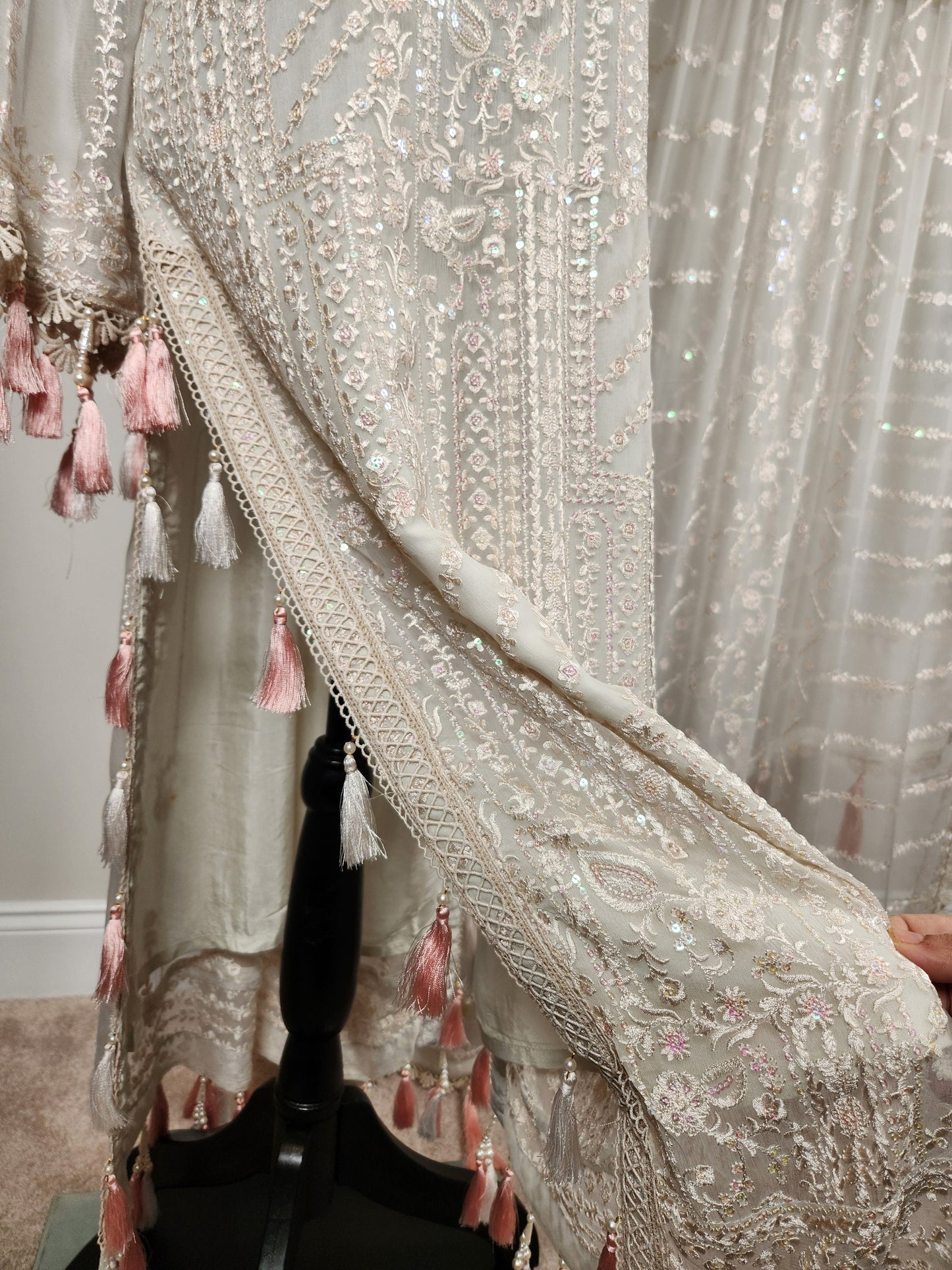 pure chiffon chikankari 3 pc.