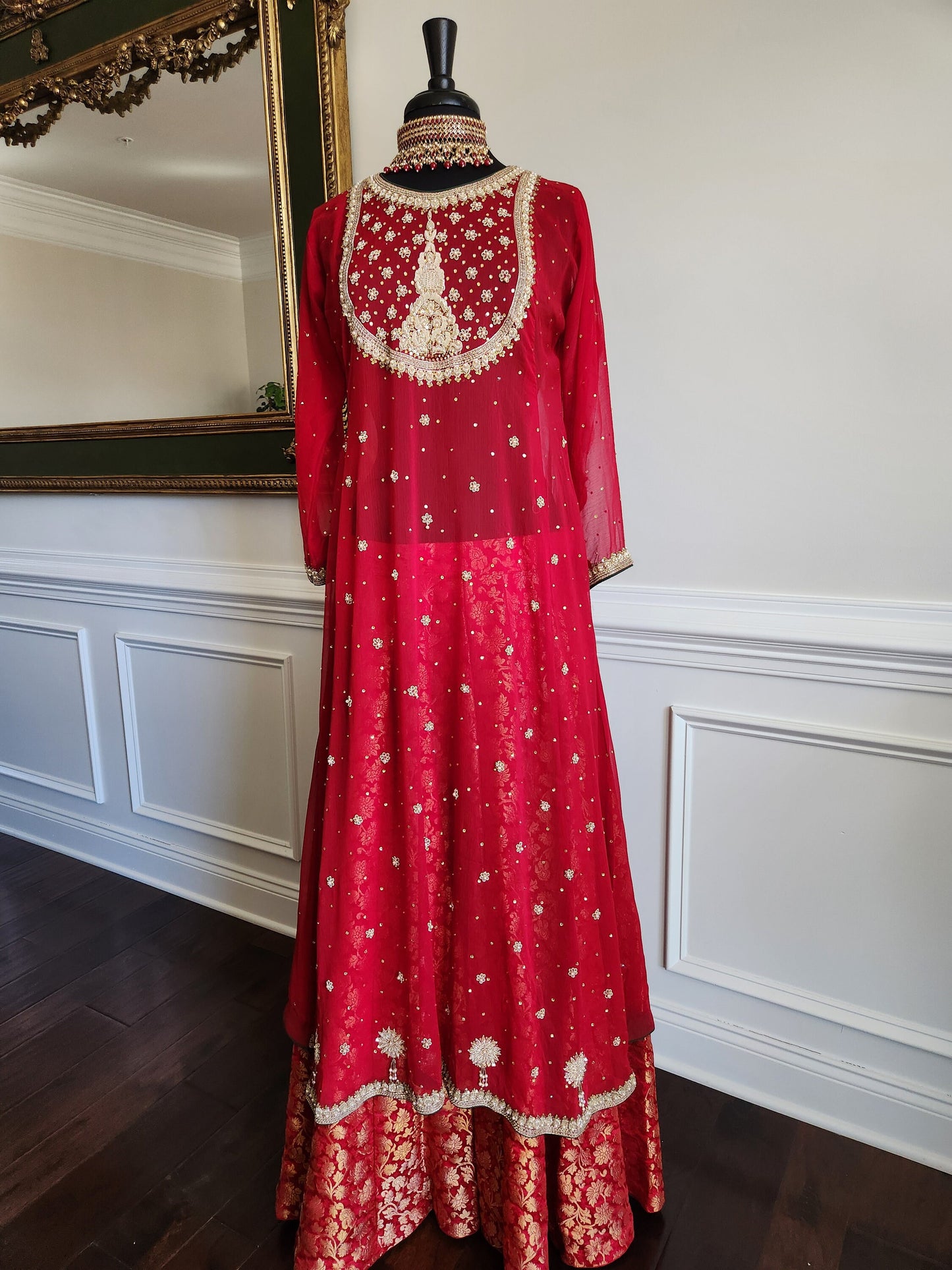 Red heavy bridal. ready to ship.