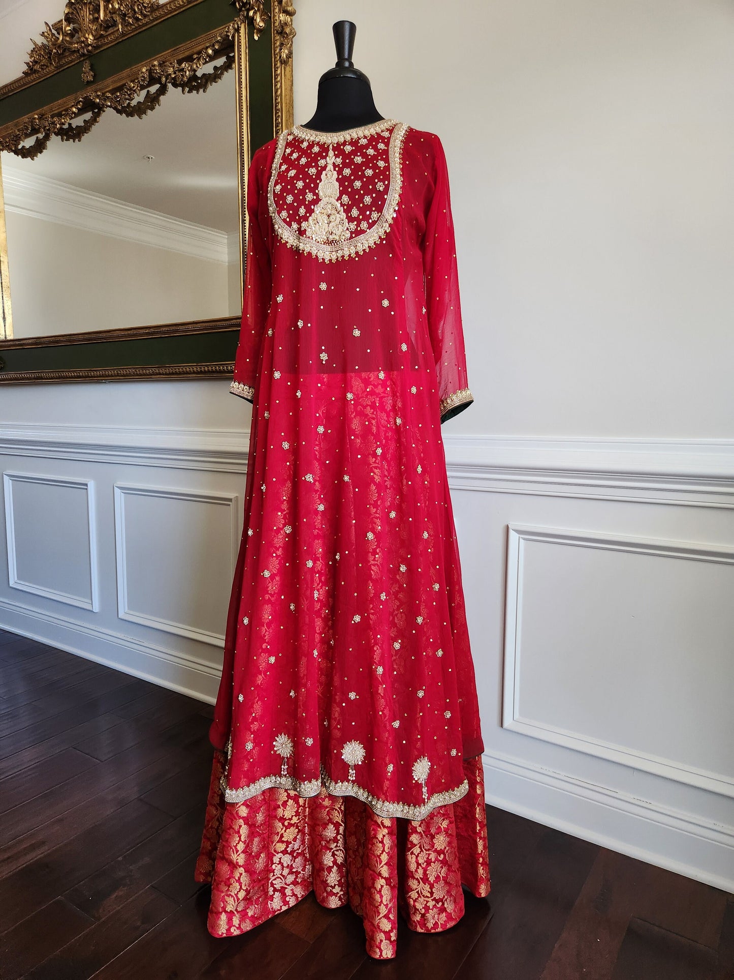 Red heavy bridal. ready to ship.