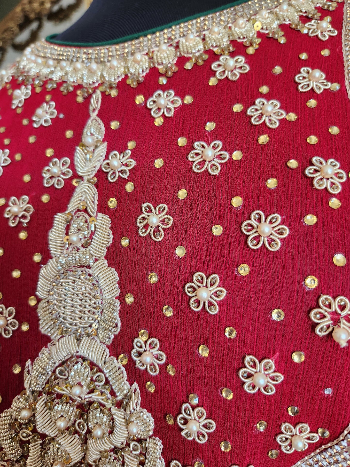 Red heavy bridal. ready to ship.