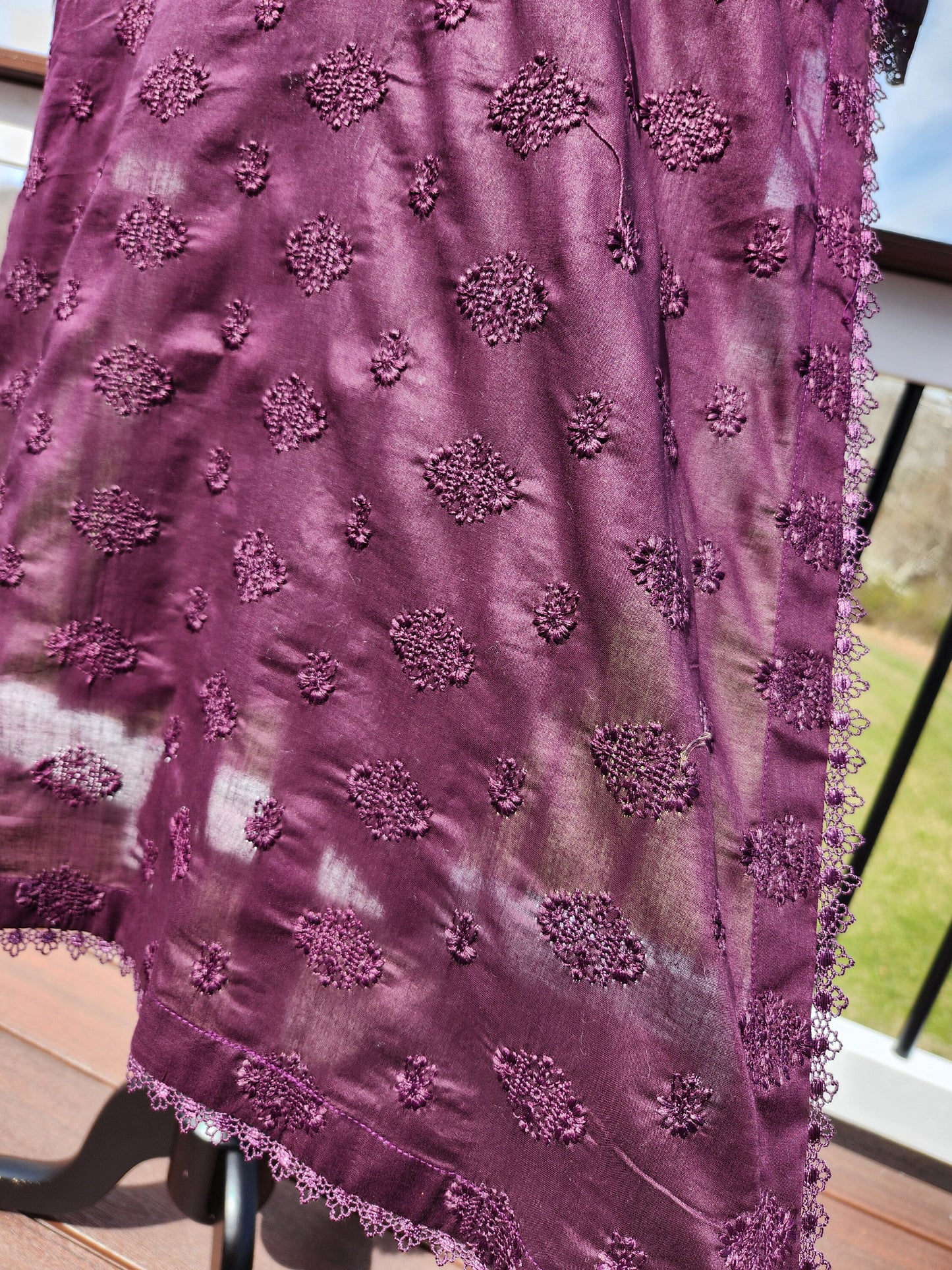 3 pc lawn chikankari.